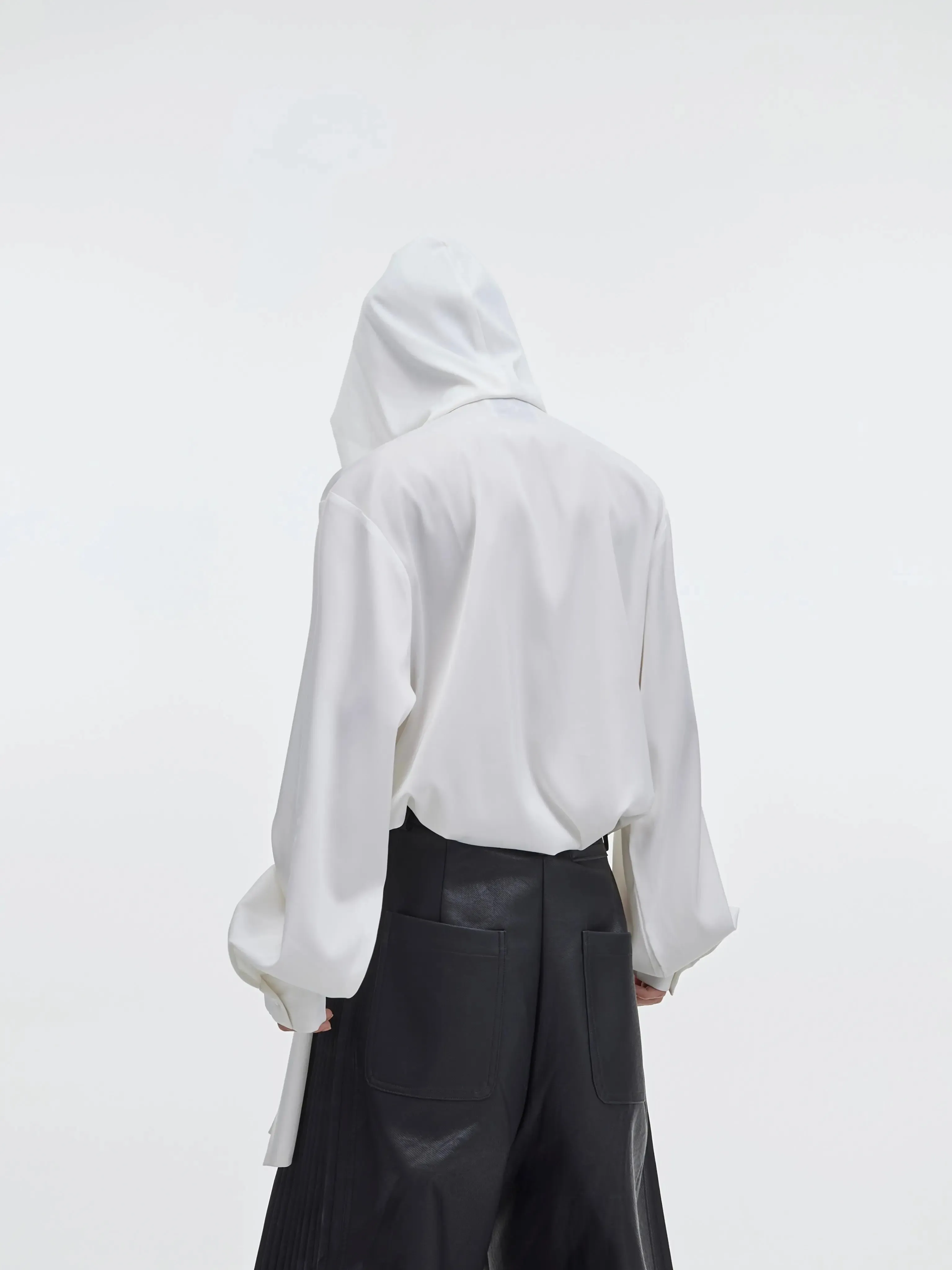 【23s September.】Shawl Hooded Long Streamer Shirt
