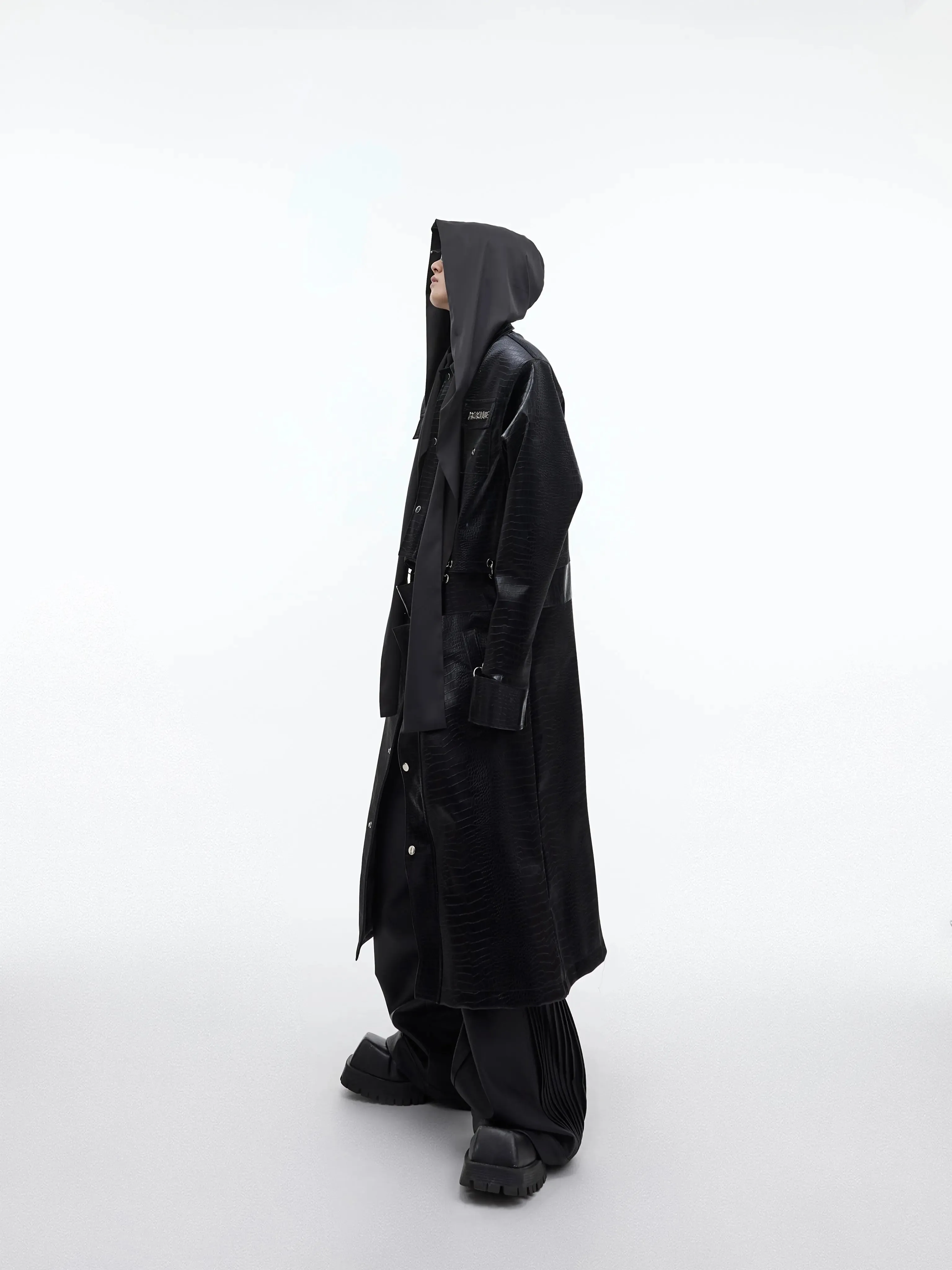【23s September.】Shawl Hooded Long Streamer Shirt