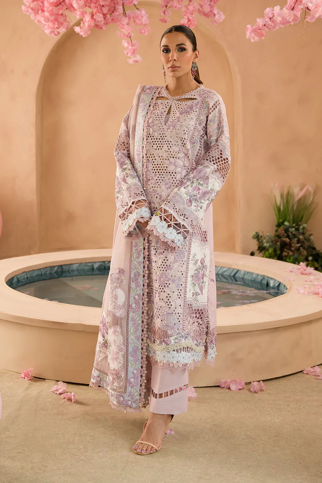 Afrozeh The Painted Garden Festiive Eid Lawn – Honeysuckle