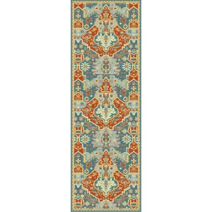 Antolya Teal/Rust Runner Rug