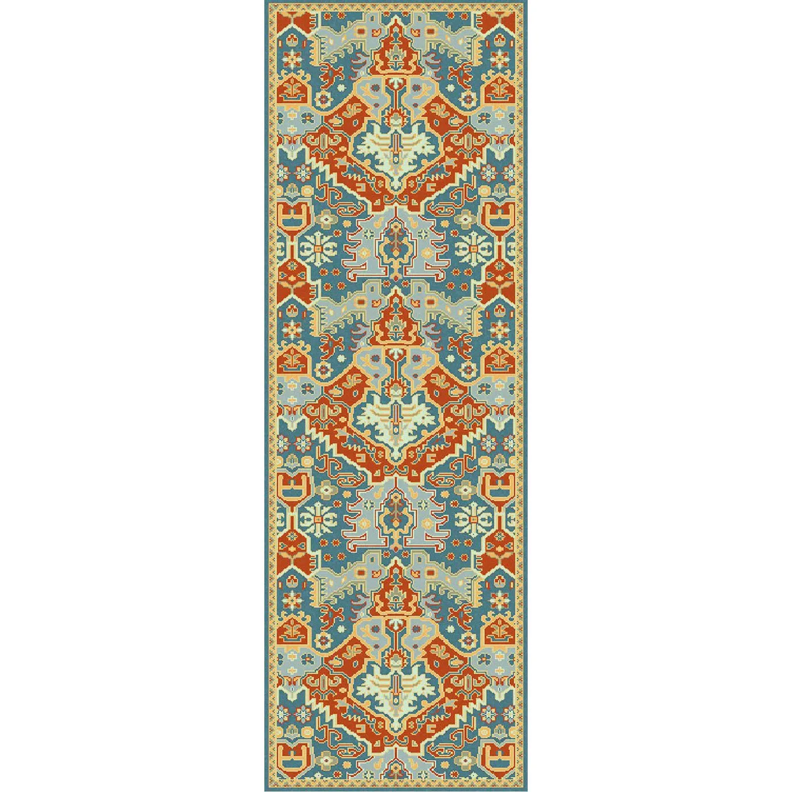 Antolya Teal/Rust Runner Rug
