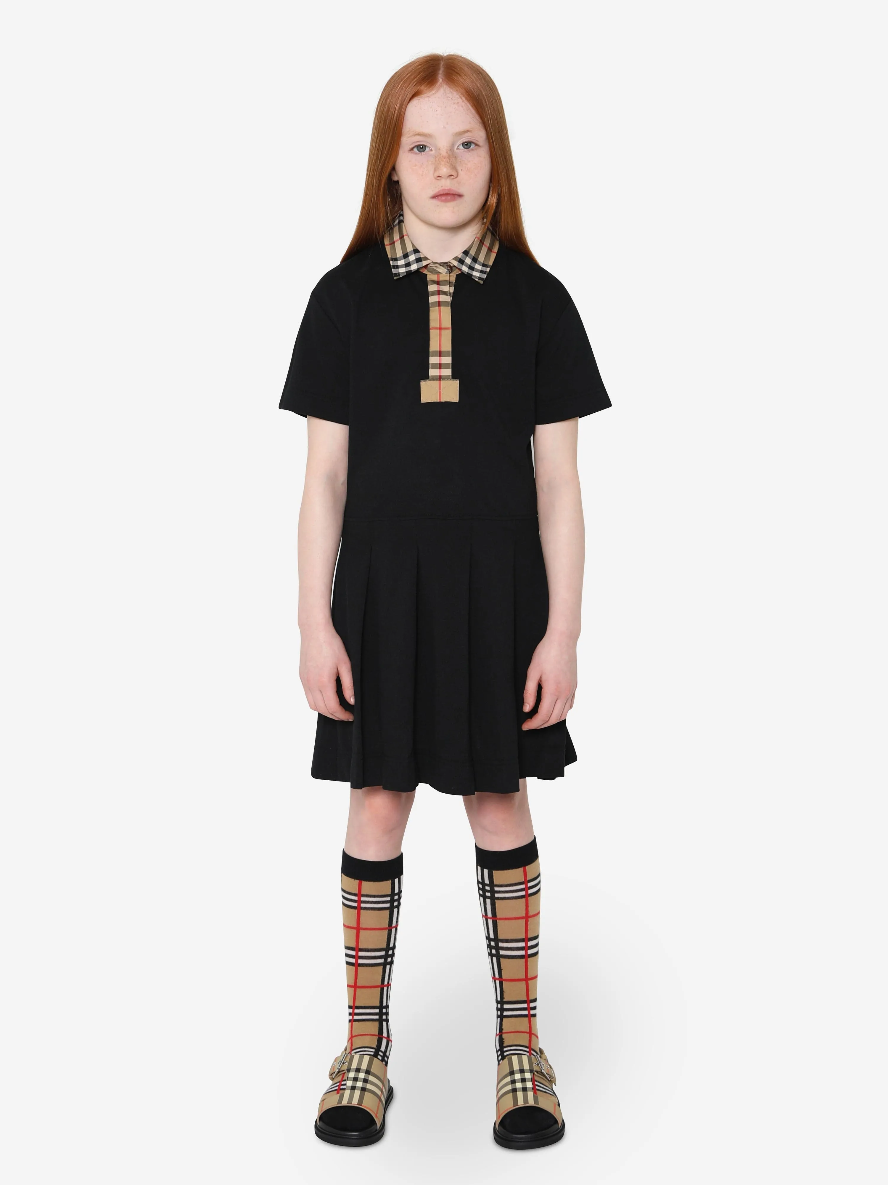 Burberry Girls Sigrid Polo Dress In Black