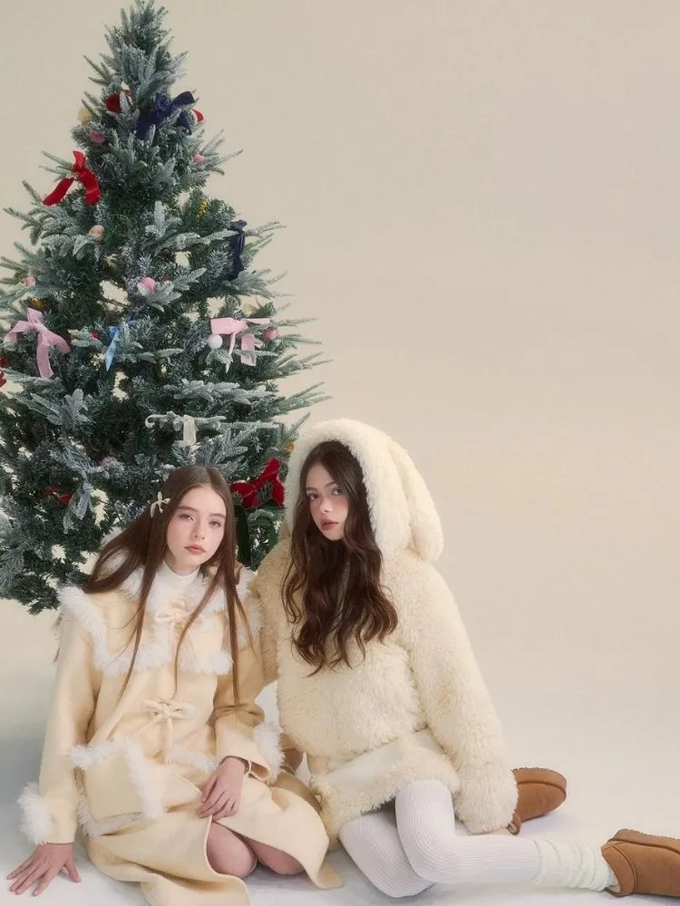 Cream-colored Warm Eco-Friendly Fur   Half Skirt【s0000005505】