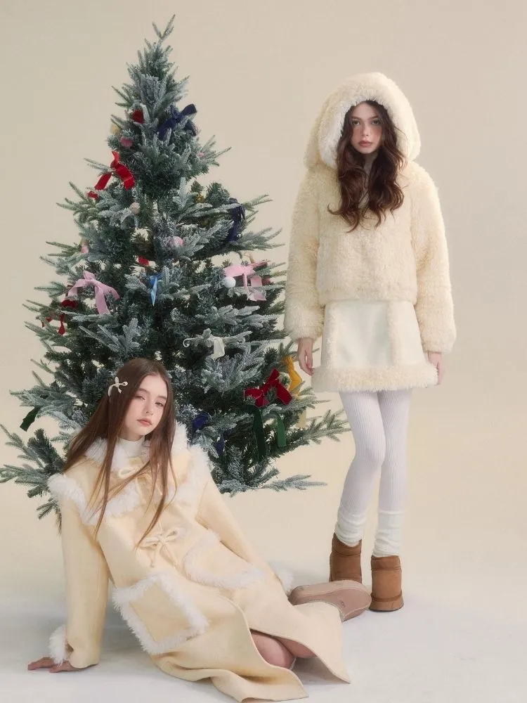 Cream-colored Warm Eco-Friendly Fur   Half Skirt【s0000005505】