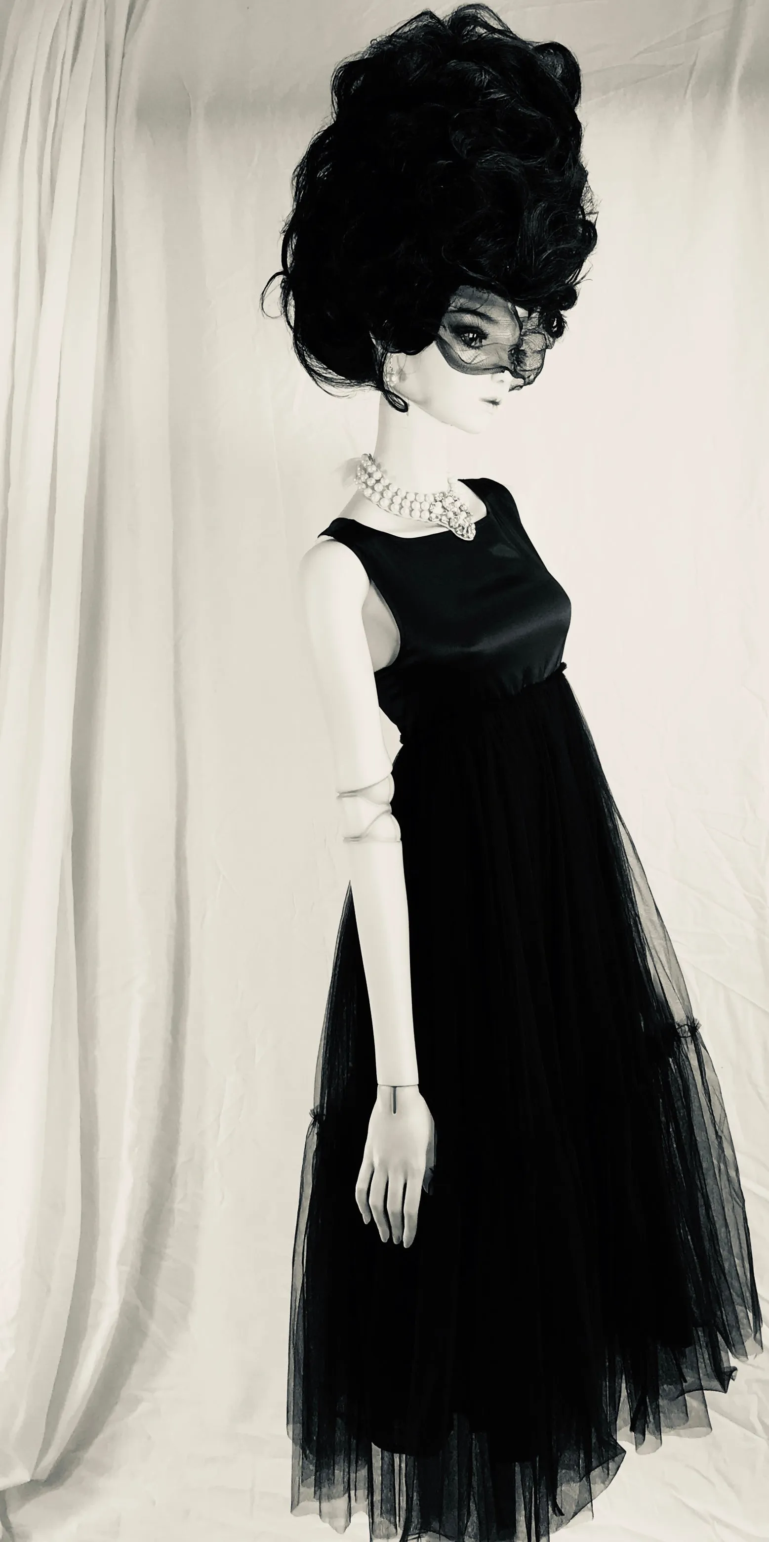 DOLLY GOLIGHTLY Breakfast @ Tiffany's SATIN MAXI TUTU DRESS black