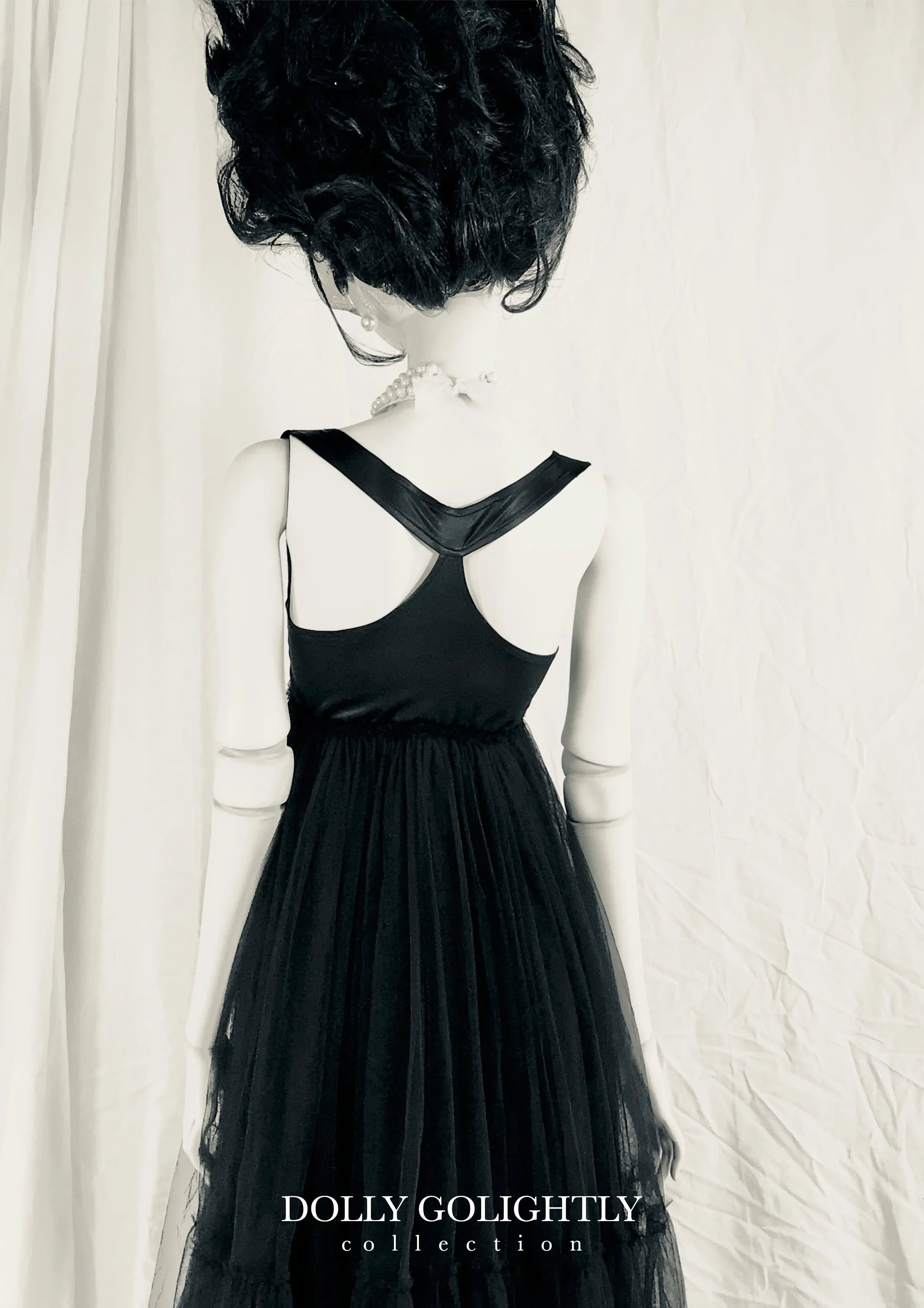 DOLLY GOLIGHTLY Breakfast @ Tiffany's SATIN MAXI TUTU DRESS black