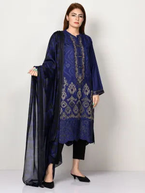 Embroidered Raw Silk Suit