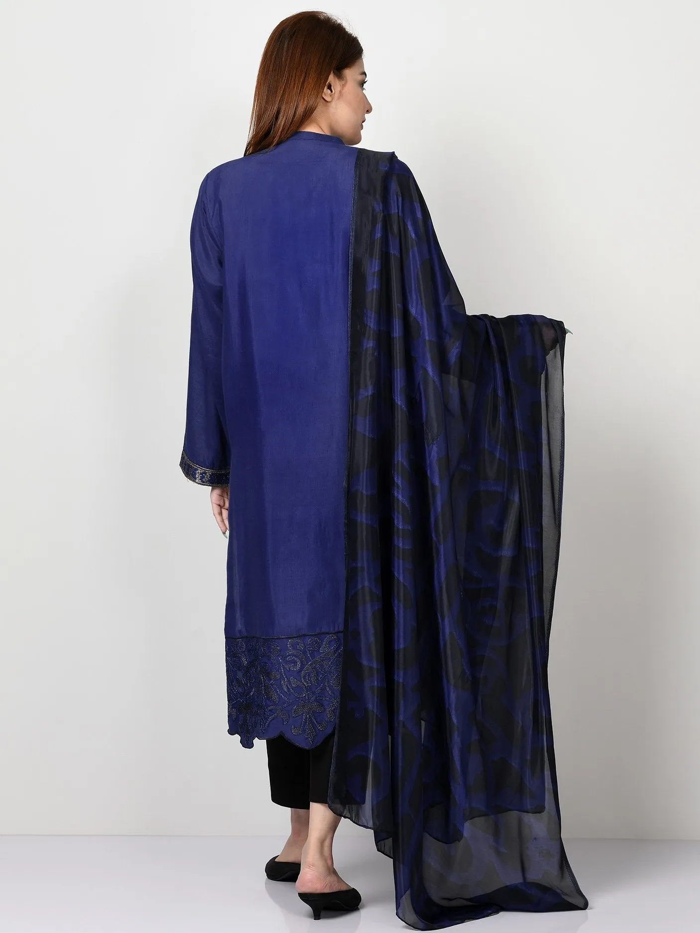 Embroidered Raw Silk Suit