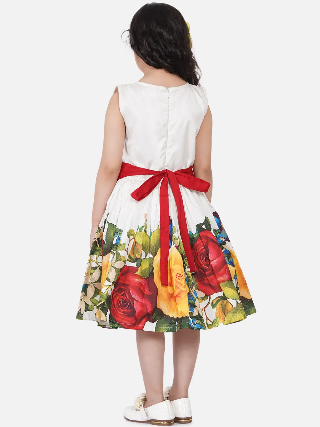 Girl's Off White Party Dress - Bitiya By Bhama