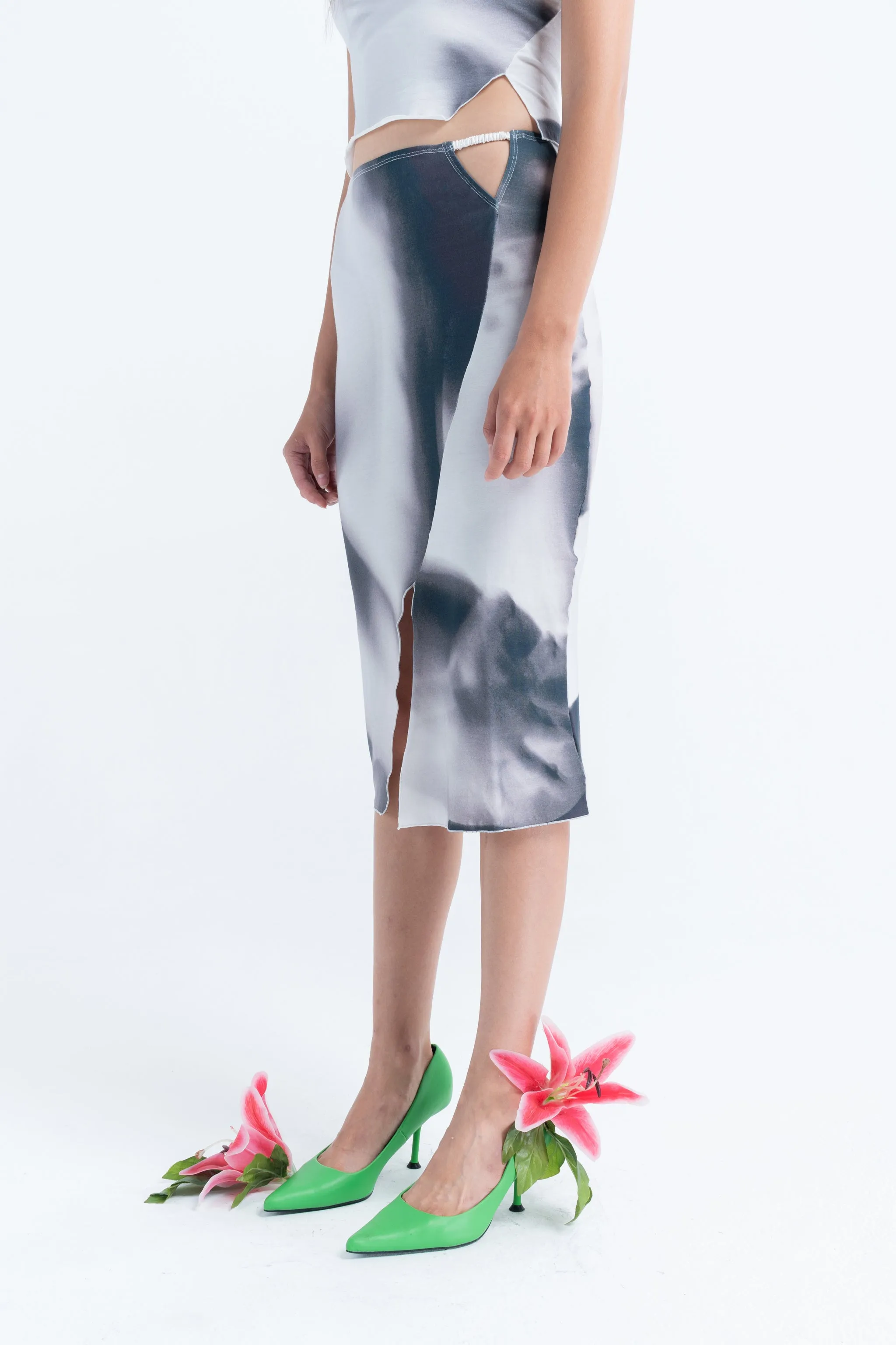 Jersey Split Skirt in Entangled