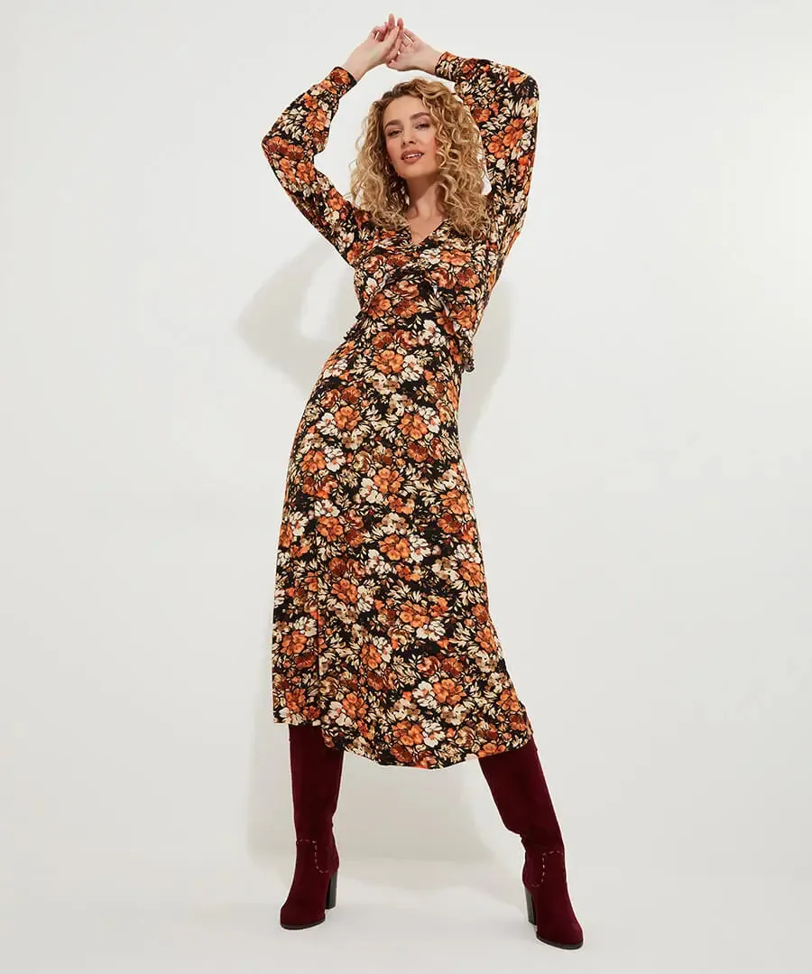 Joe Browns 14 Brown September Days Jersey Dress