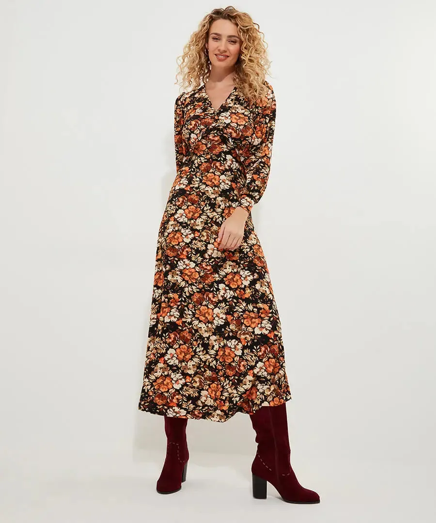 Joe Browns 14 Brown September Days Jersey Dress