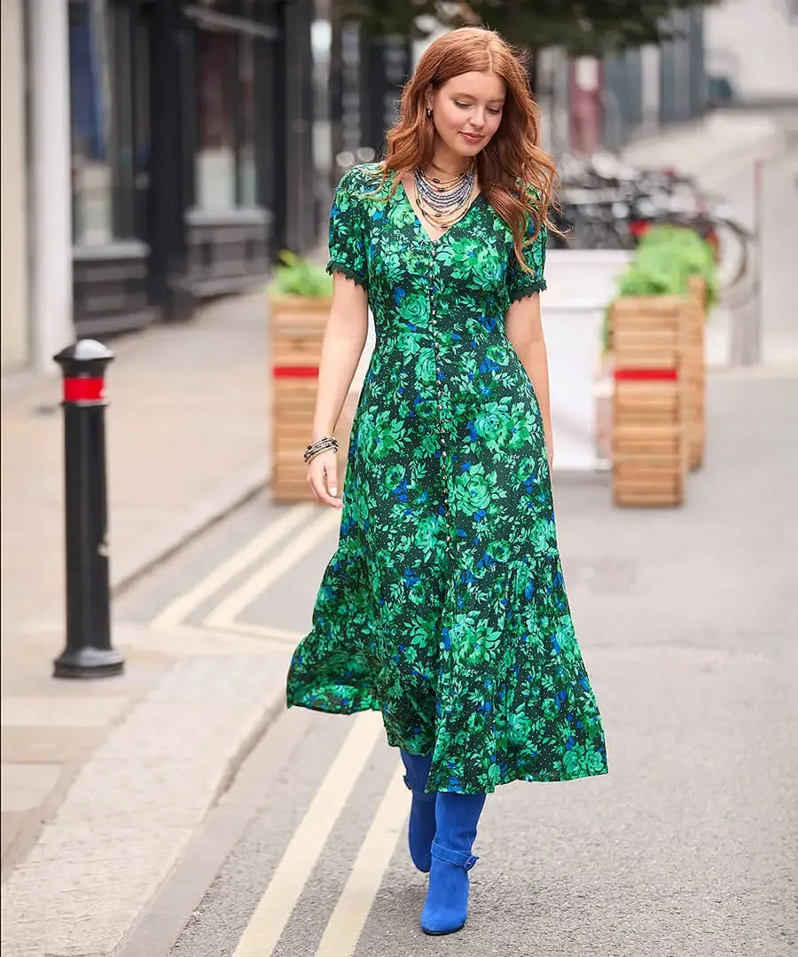 Joe Browns 14 Green Daisy Dreams Dress