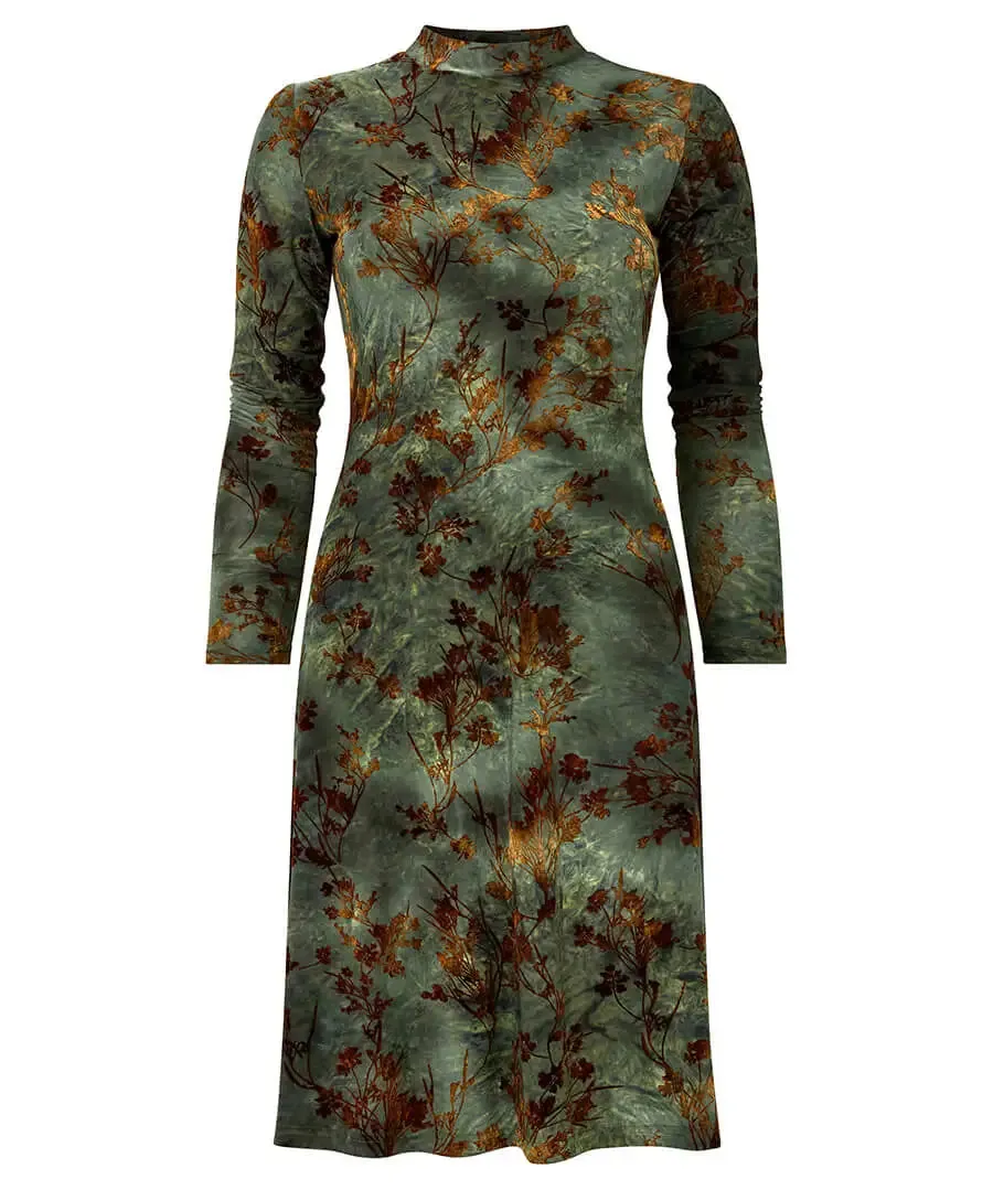 Joe Browns 14 Green Jemima Flocked Jersey Dress