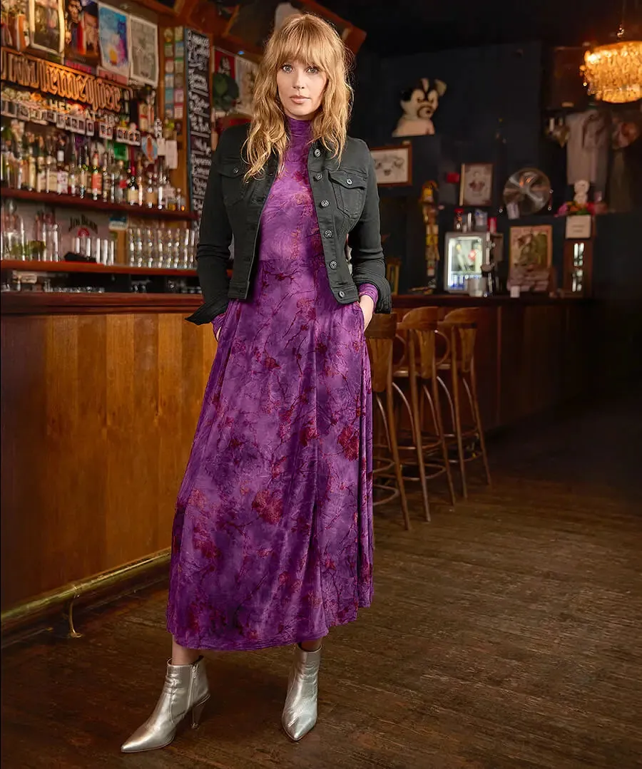 Joe Browns Womens Purple Flocked Jersey Dress - Truly Remarkable Design