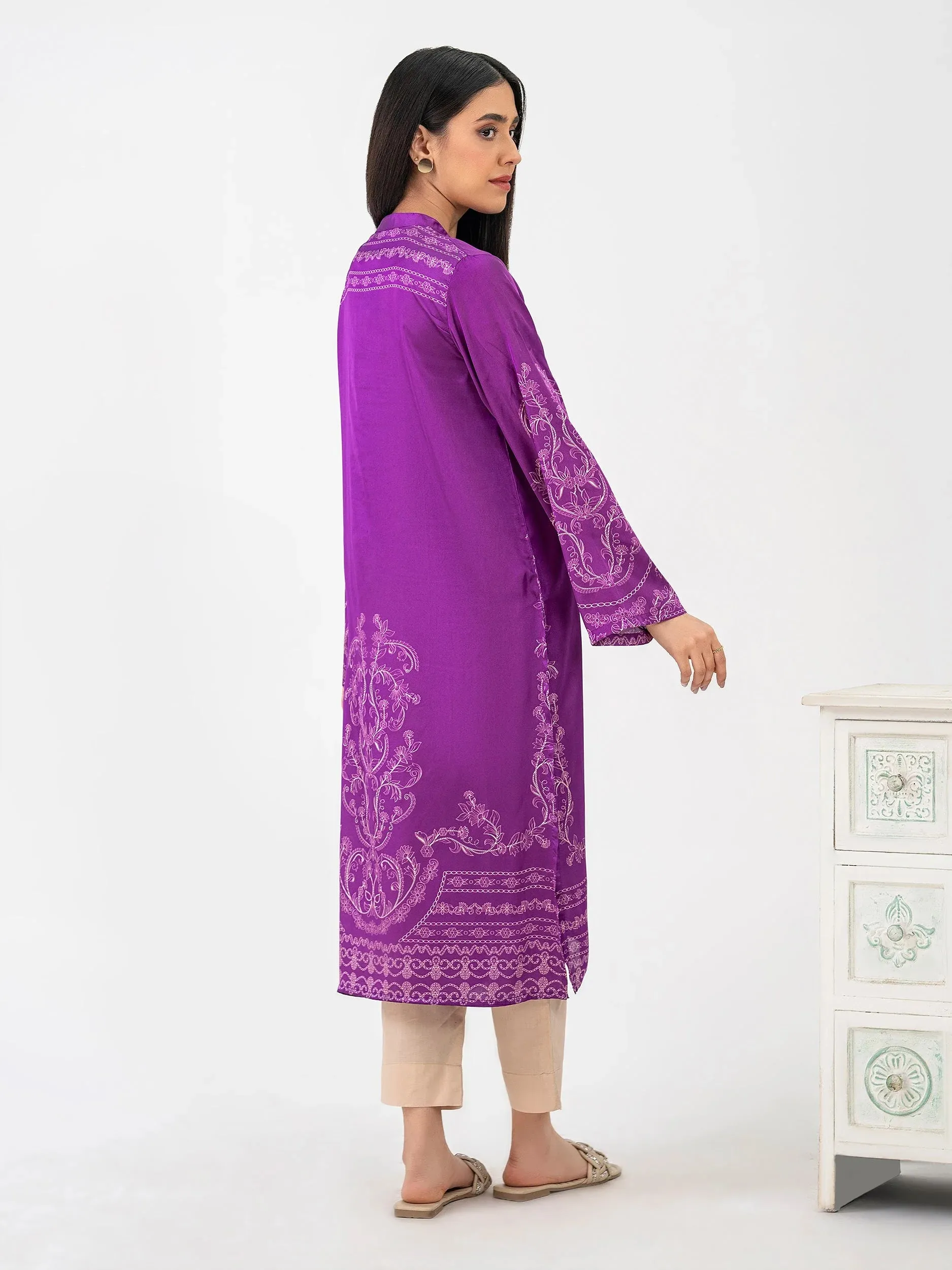 Limelight Magenta Silk Embellished Shirt (P9374SH)