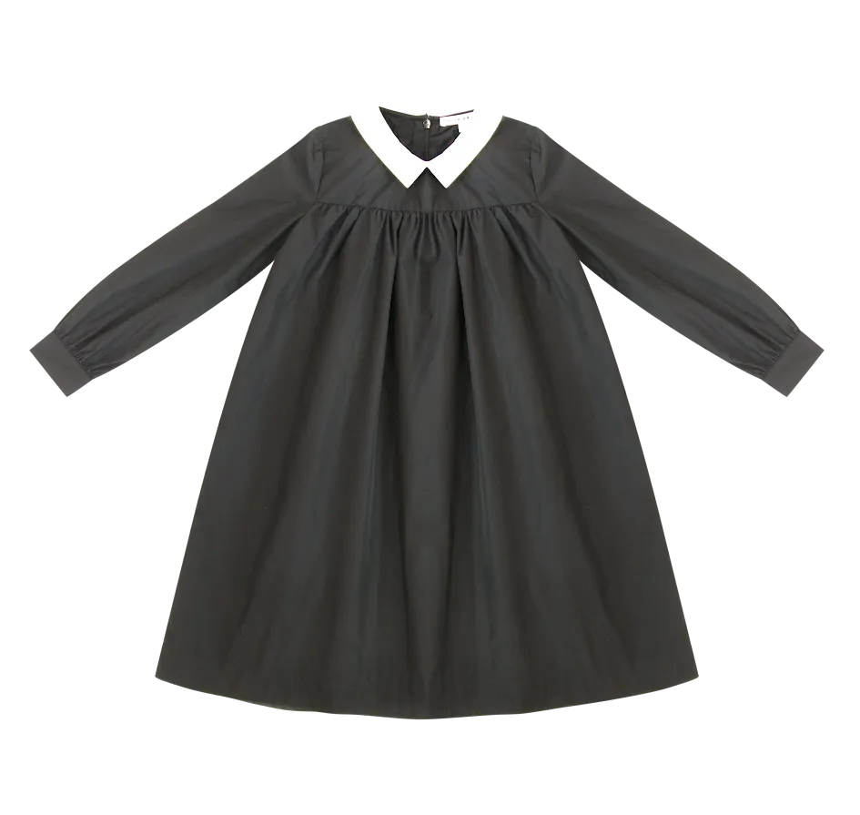 Little Parni Black Collar Taffeta Dress