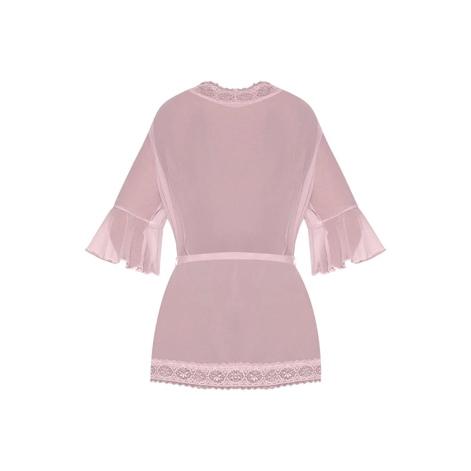 Magic Silk Seabreeze Robe With Lace Trim Blush