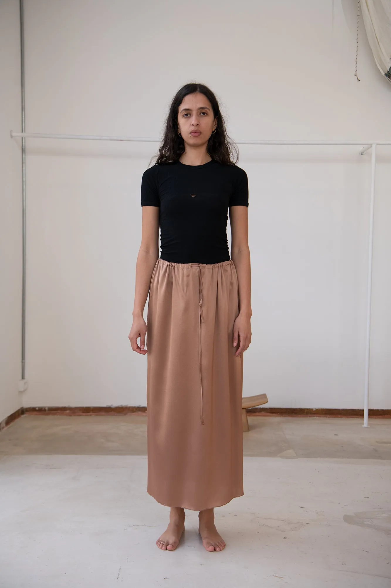 Max Skirt - Silk Satin - Brown