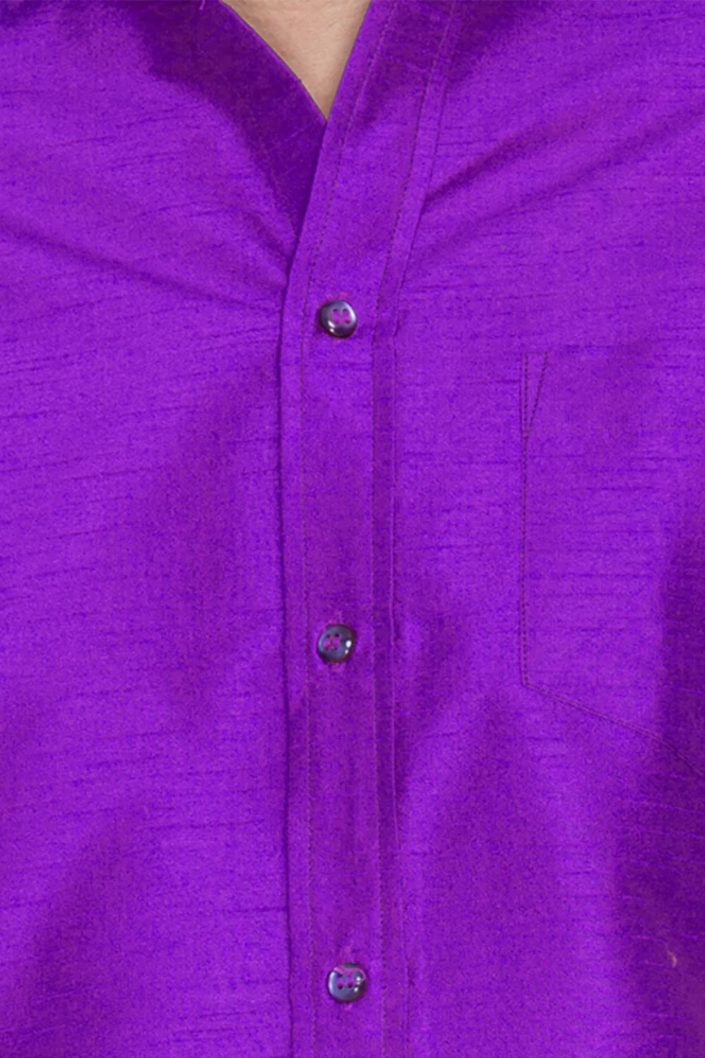 Men's Purple Silk Blend Ethnic Shirt - Vastramay