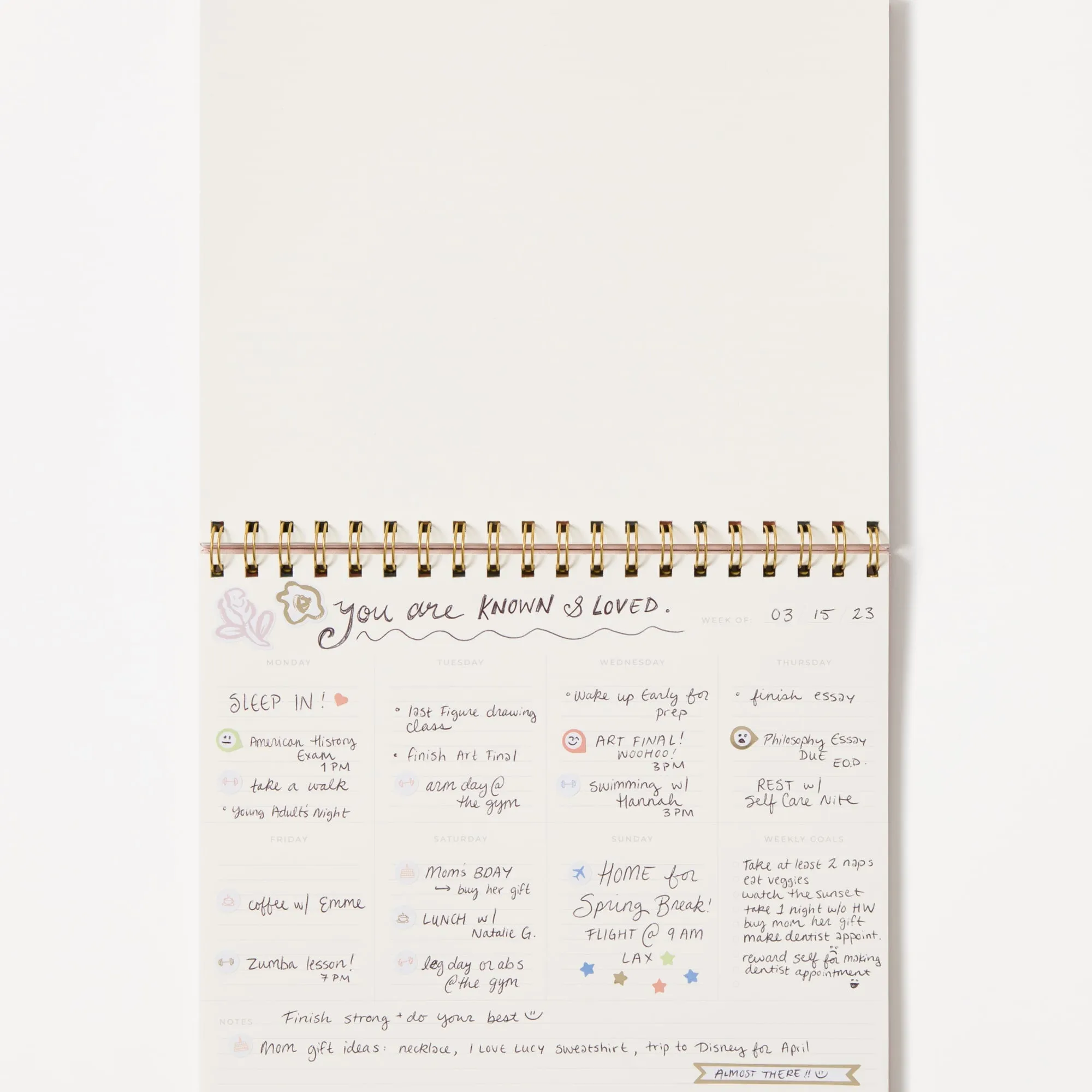 OC Floral Spiral Bound Weekly Note Pad