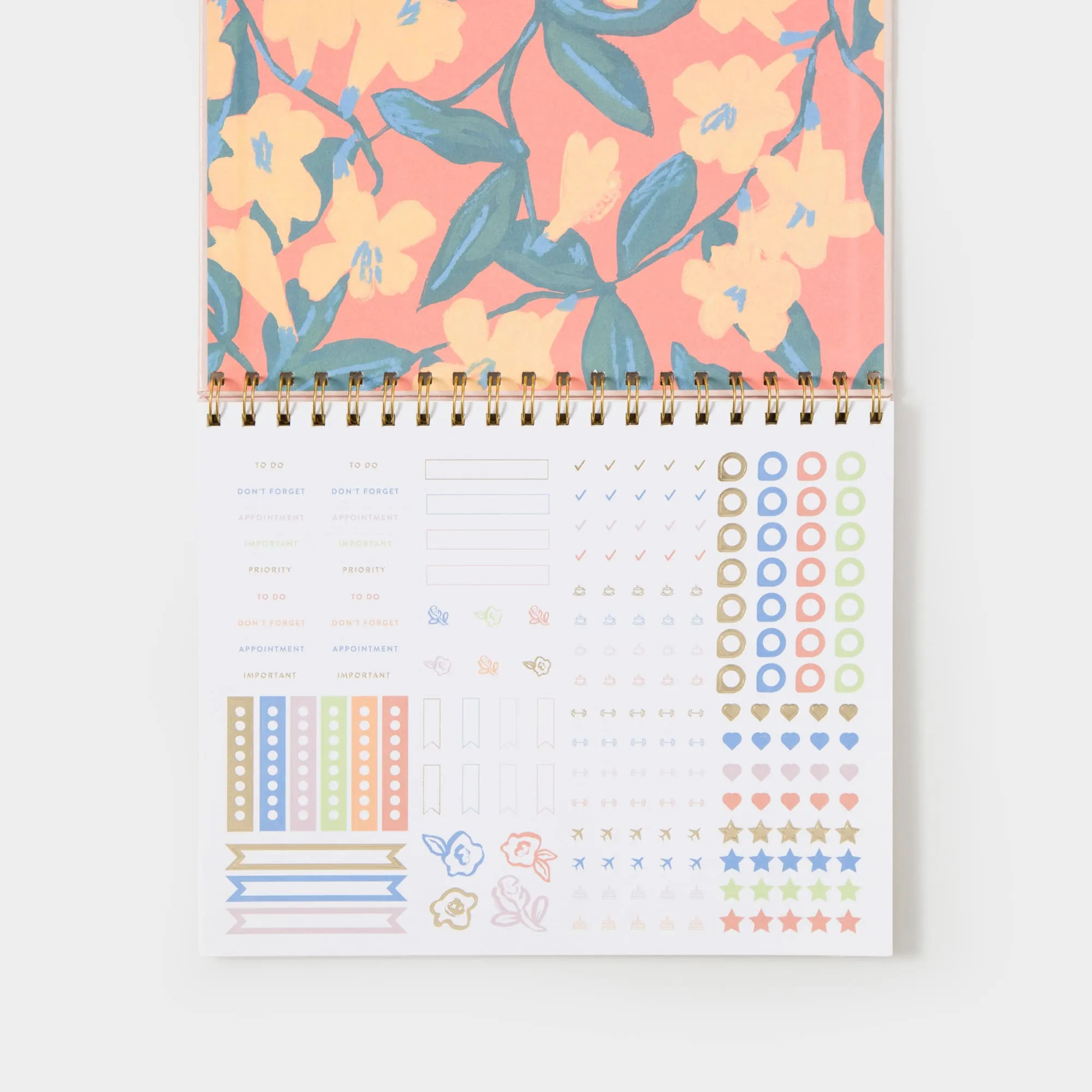 OC Floral Spiral Bound Weekly Note Pad