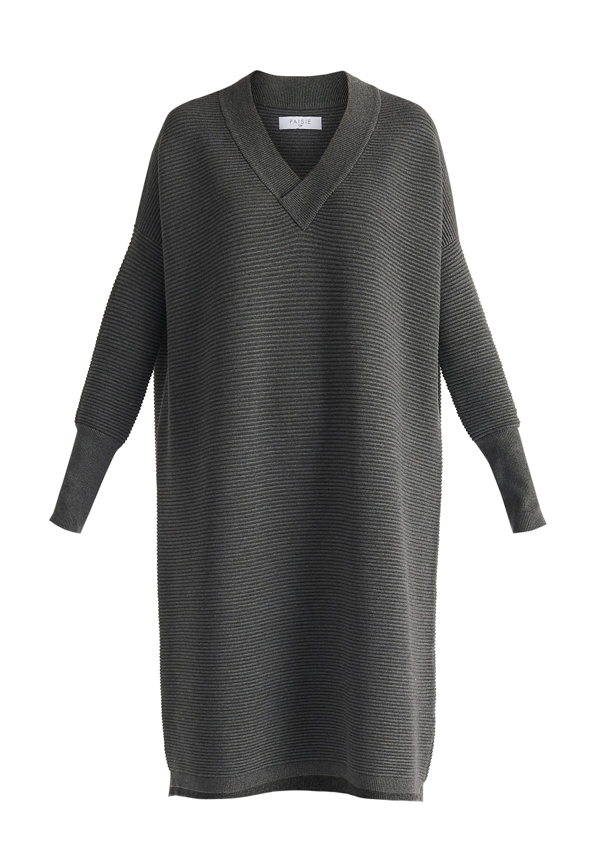 Paisie V-Neck Ribbed Jumper Dress