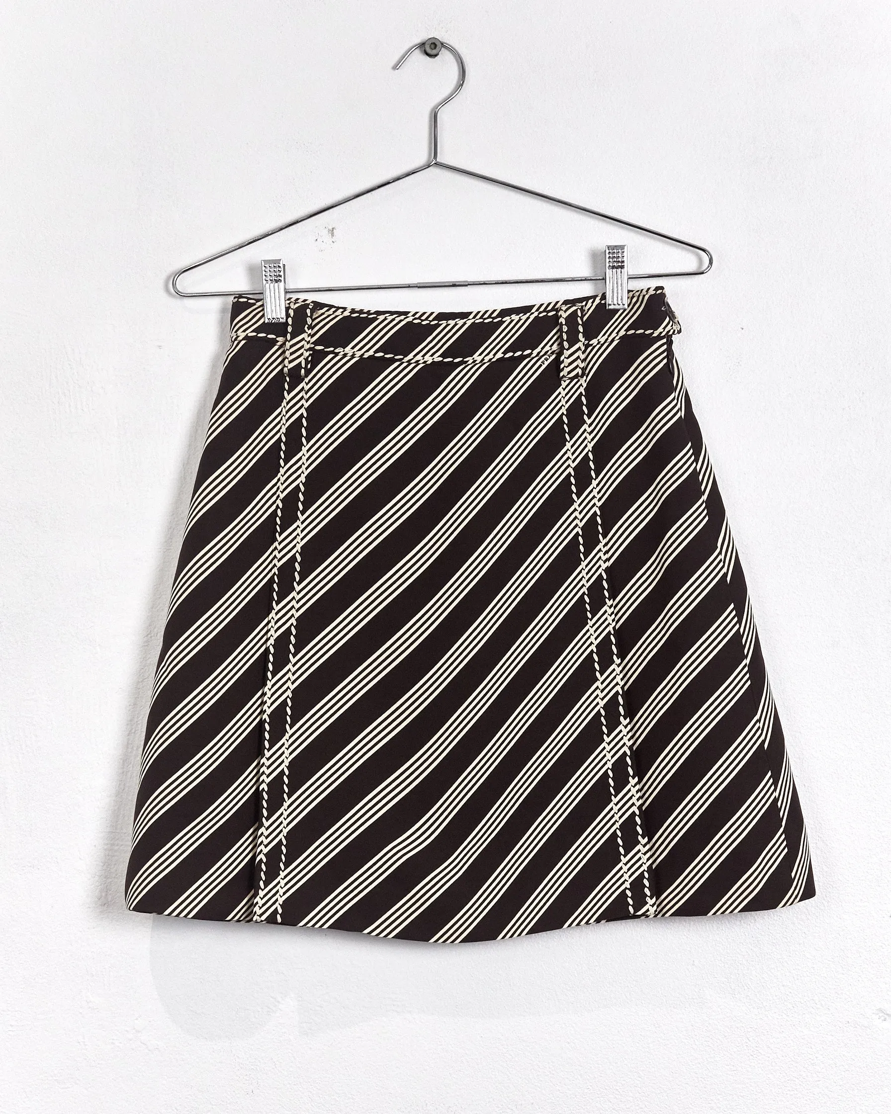 Prada retro print a-line skirt, brown, 6