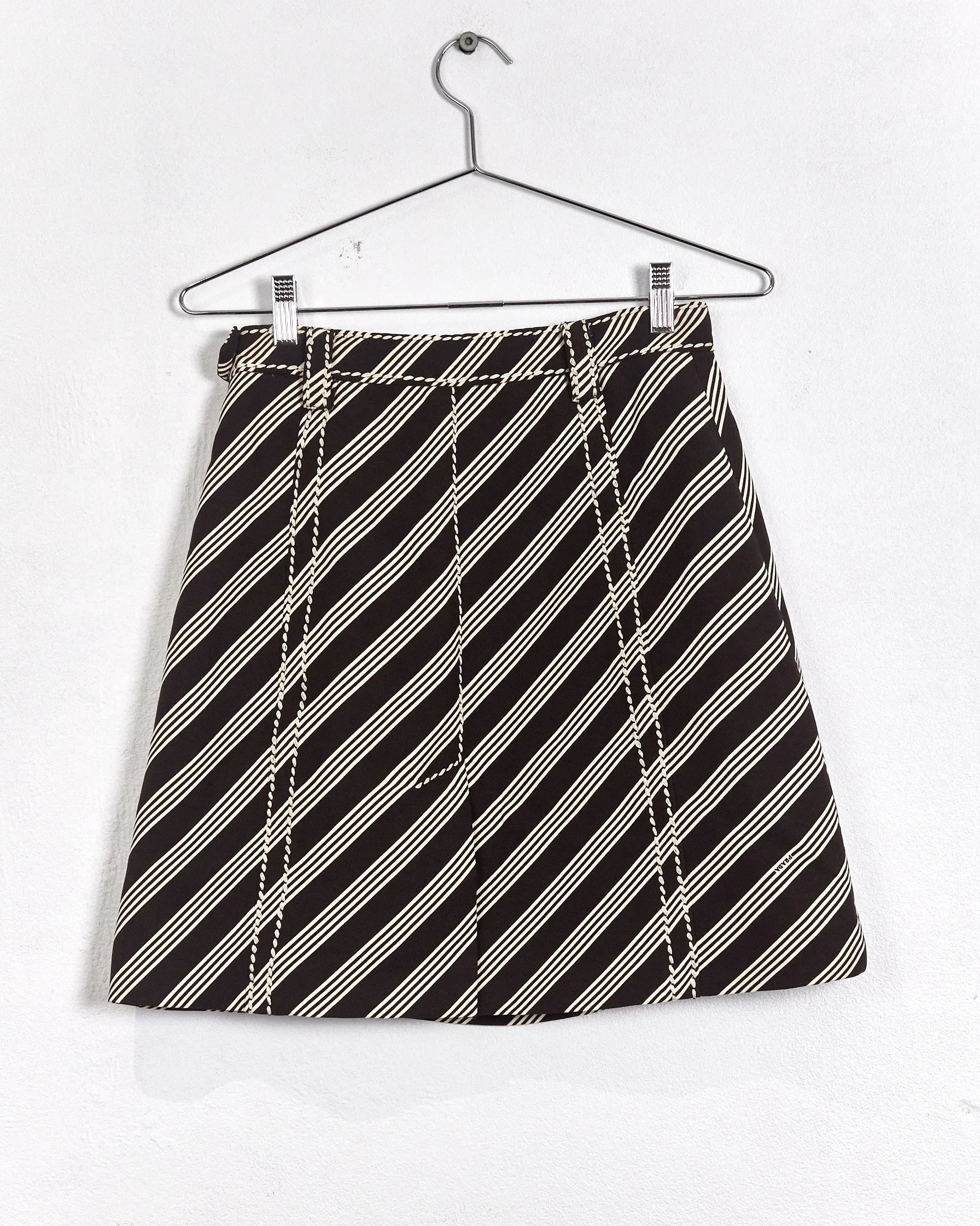 Prada retro print a-line skirt, brown, 6