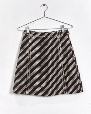 Prada retro print a-line skirt, brown, 6