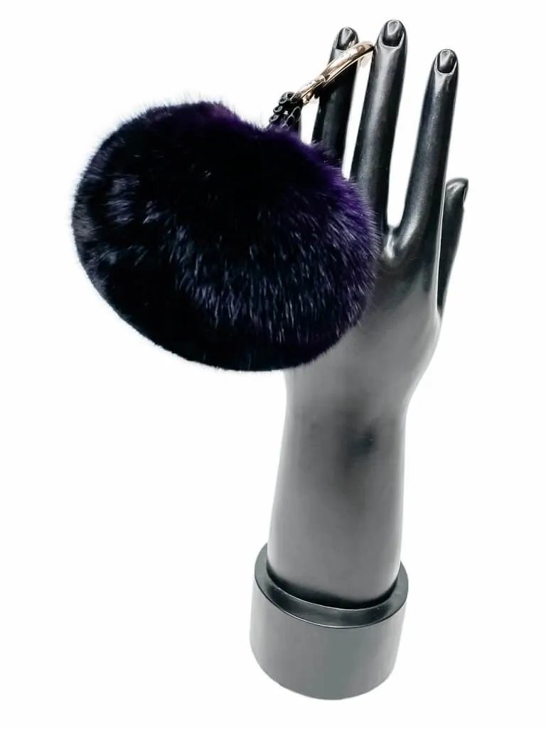 Purple Chinchilla Fur Bag Charm