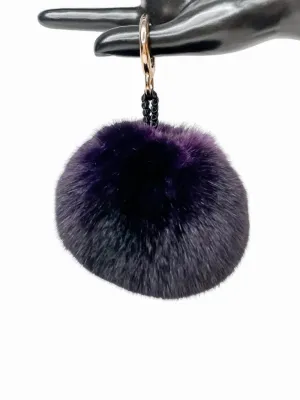 Purple Chinchilla Fur Bag Charm