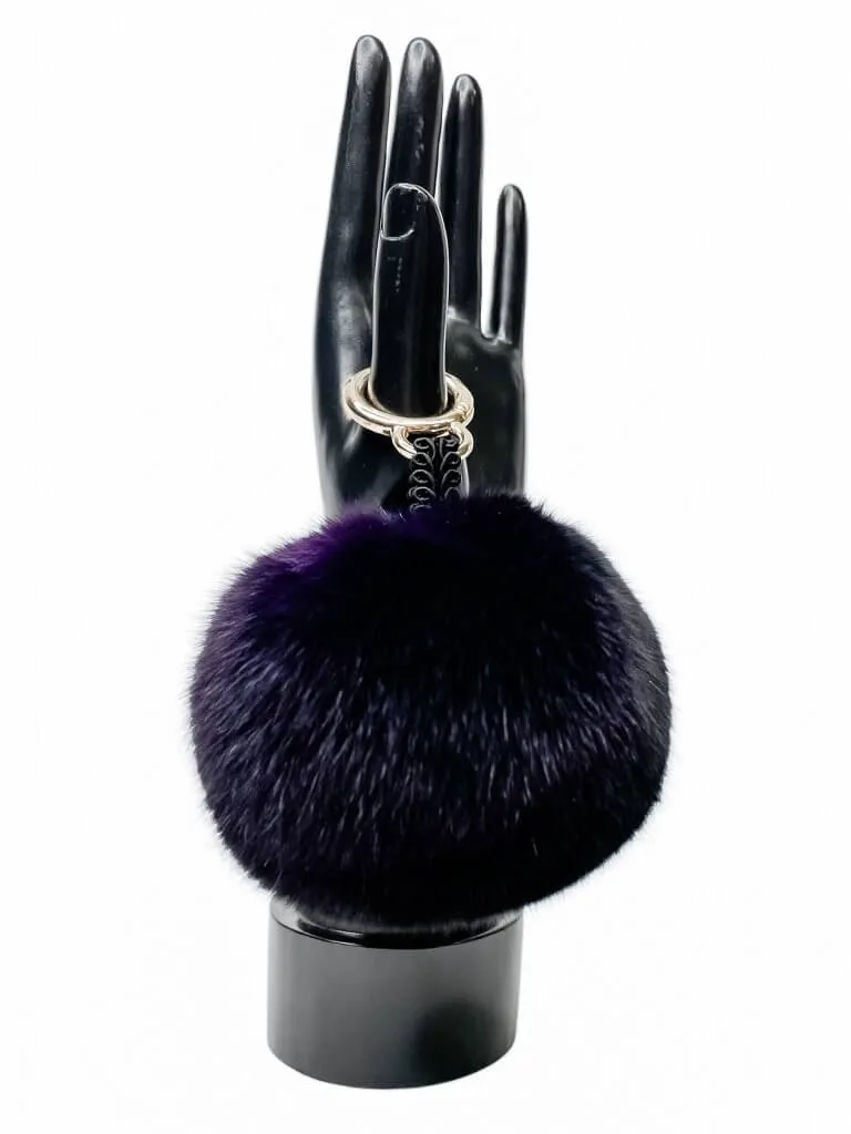 Purple Chinchilla Fur Bag Charm