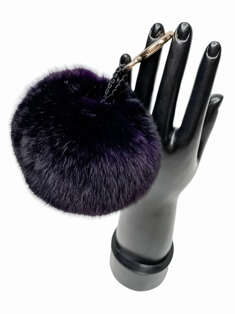 Purple Chinchilla Fur Bag Charm