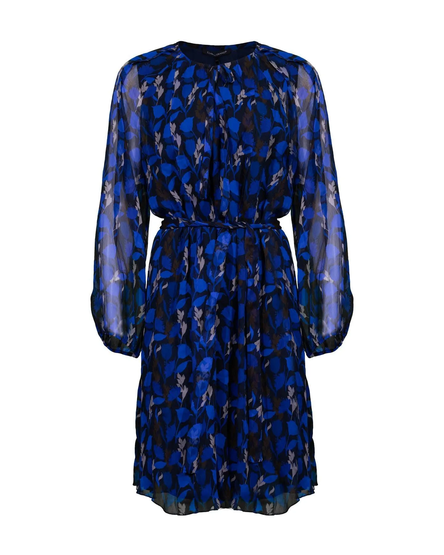 Silk Leaf Print Dress