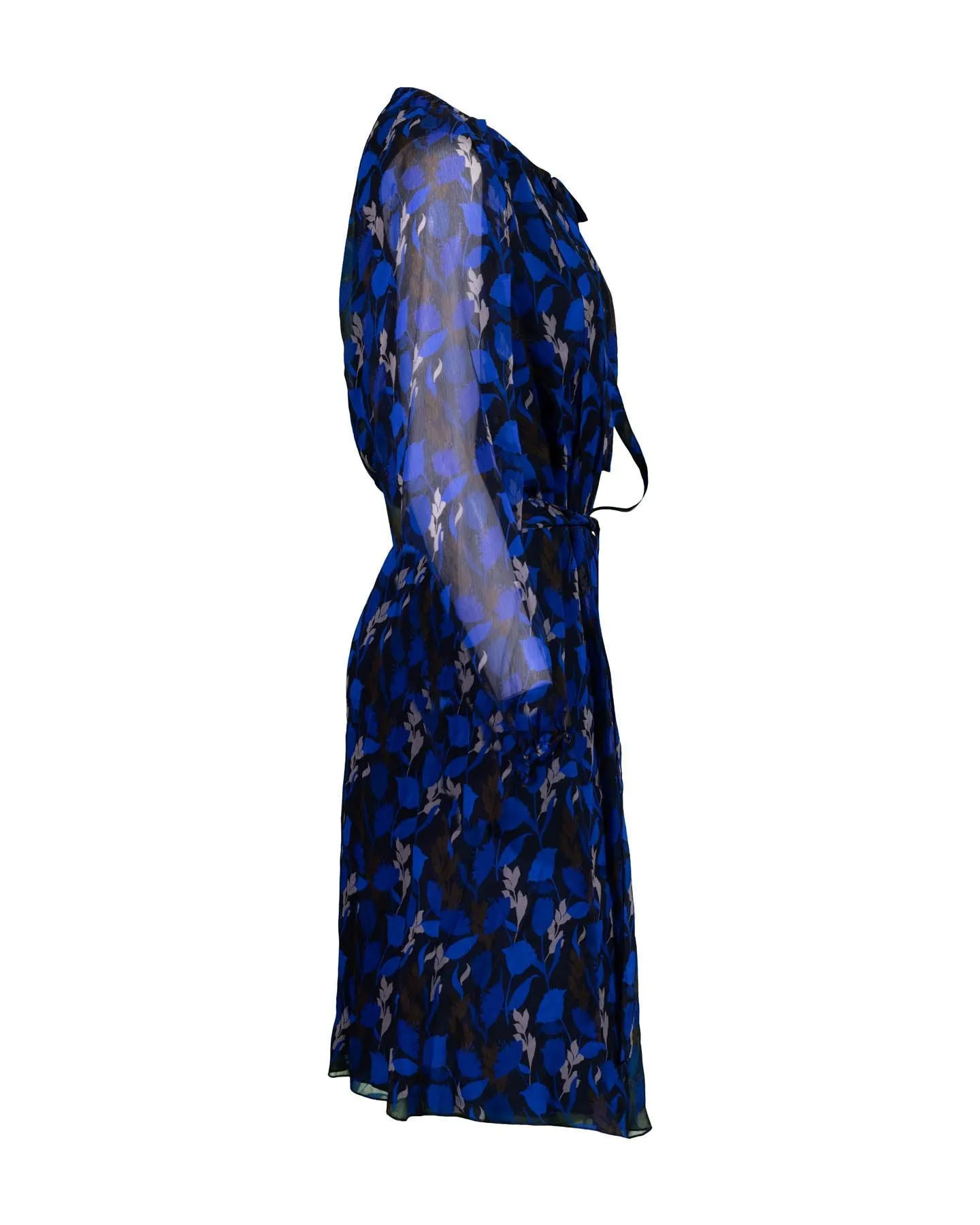 Silk Leaf Print Dress