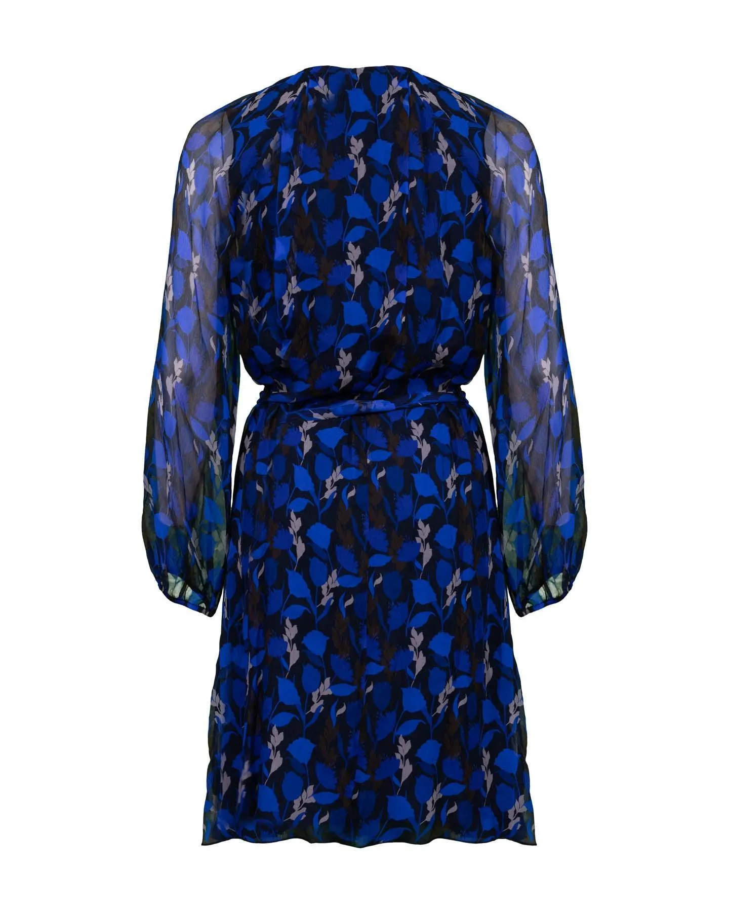 Silk Leaf Print Dress
