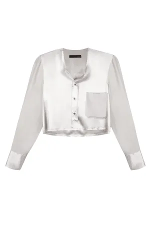Slim Raw Edge Button Up - Natural