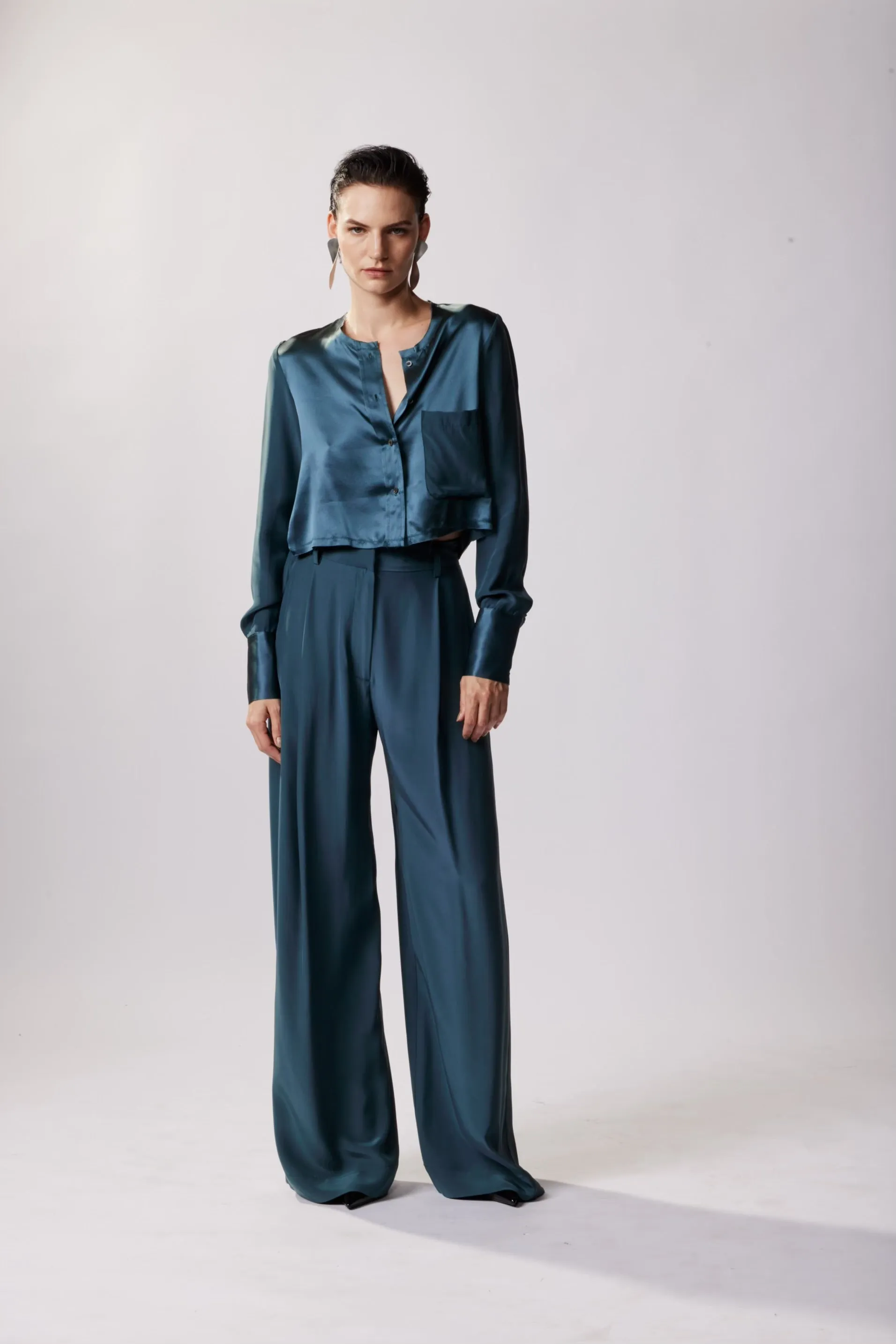 Slim Raw Edge Button Up - Natural