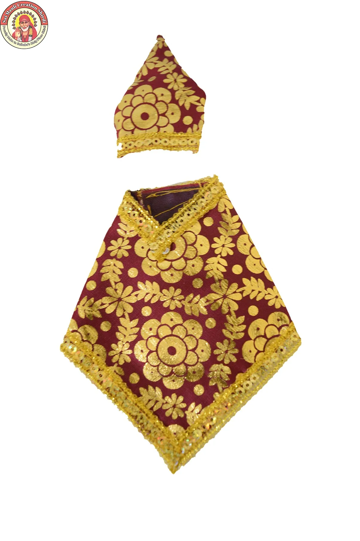 SMCS Mauli Creation Shirdi Beautiful Golden Lase Printed Handcrafted Baba Vastra/Poshakh/Dress (3.5 Inch) _Set of 5
