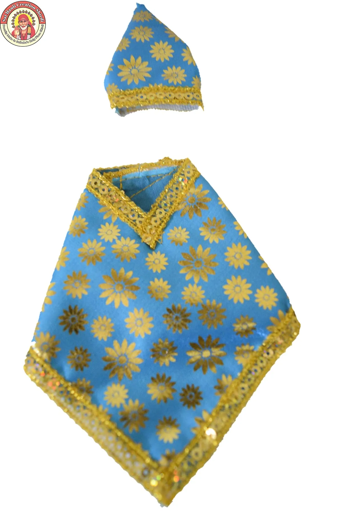 SMCS Mauli Creation Shirdi Beautiful Golden Lase Printed Handcrafted Baba Vastra/Poshakh/Dress (3.5 Inch) _Set of 5