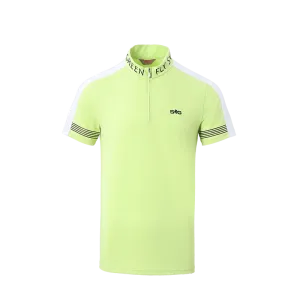 SVG Golf spring/summer men's yellow-and-green stitching short-sleeved T-shirt zipper collar jacket