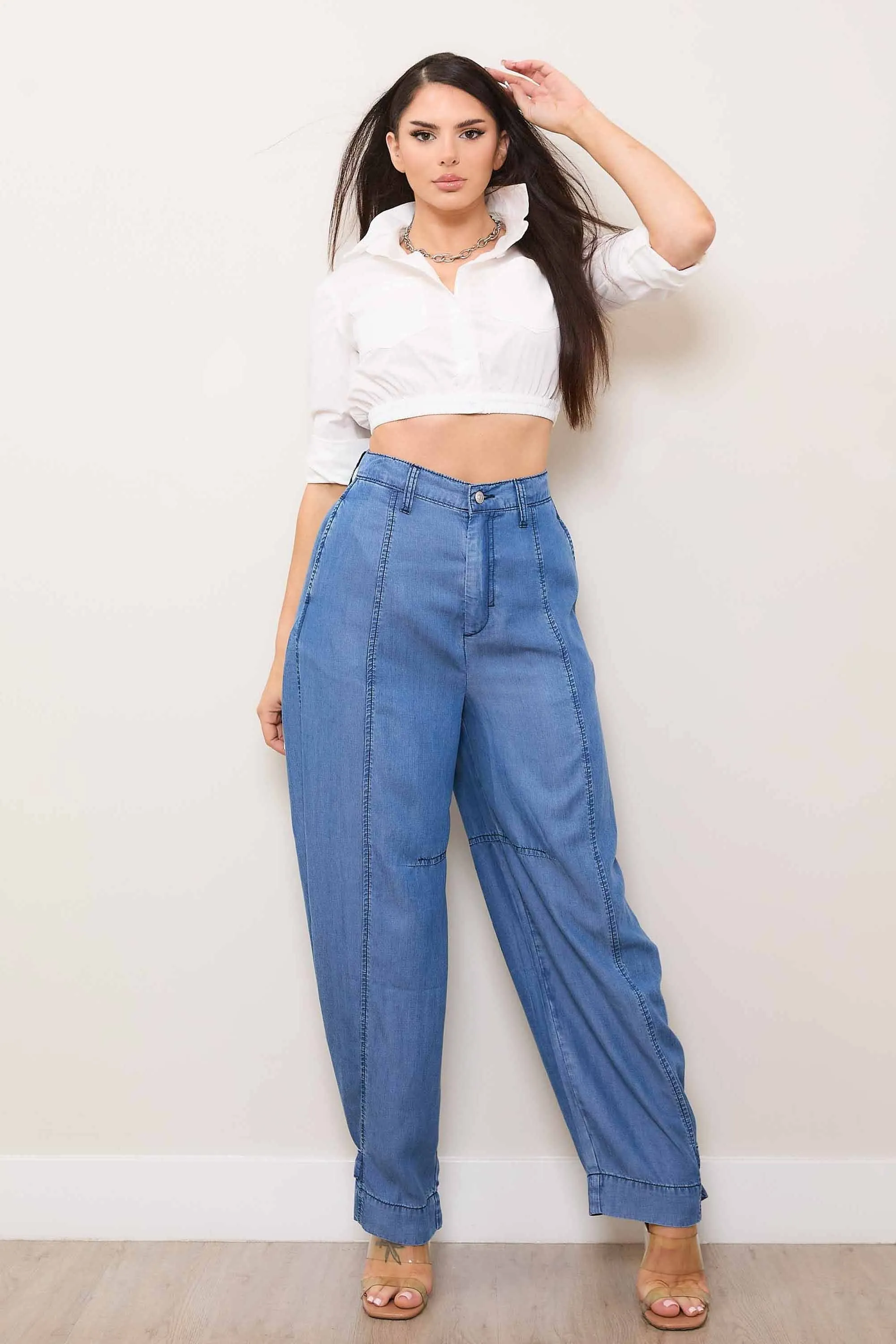 Tencel Wide Fit With Adjustable Opening Pants