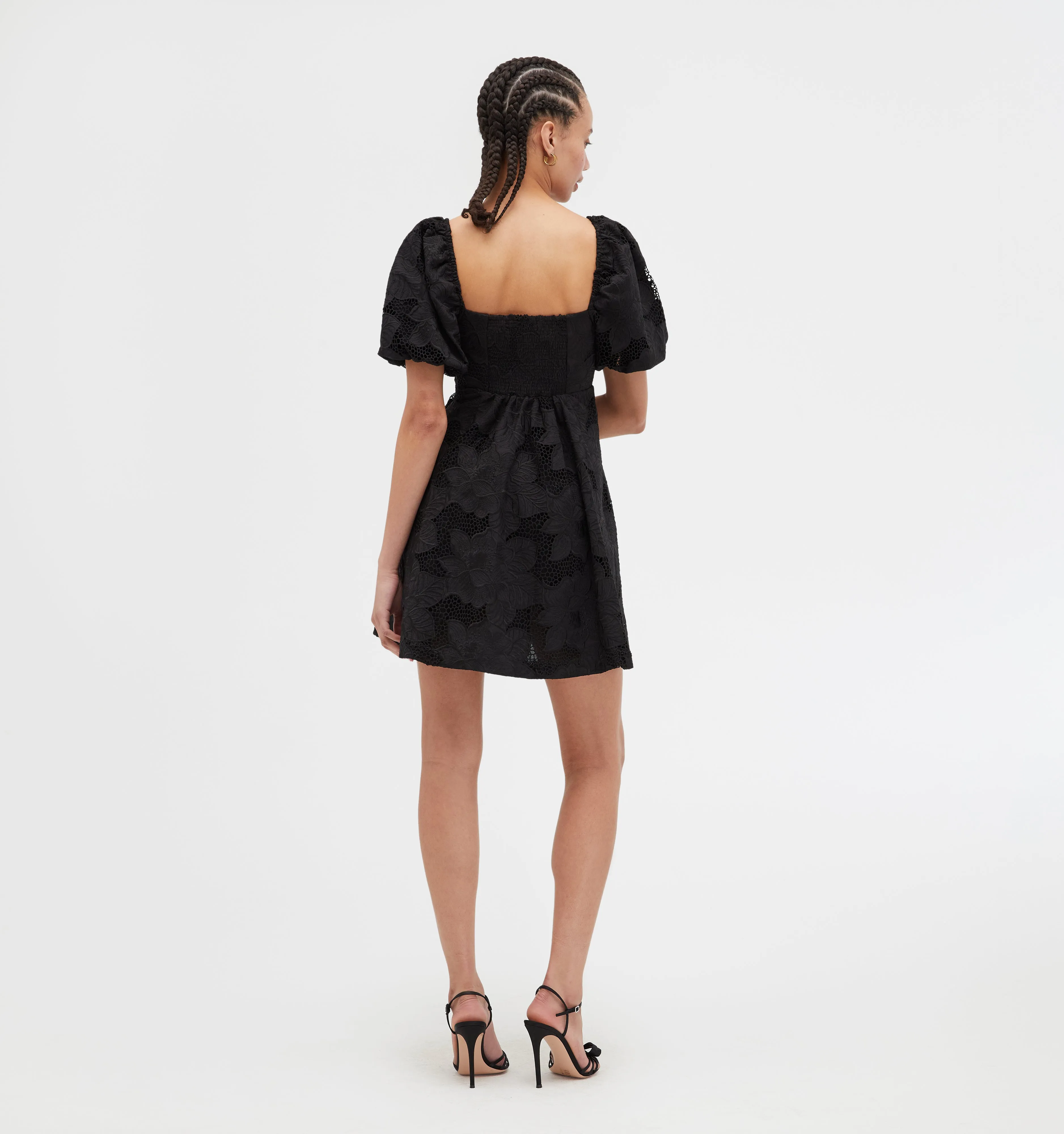 The Matilda Mini Dress - Black Floral Lace