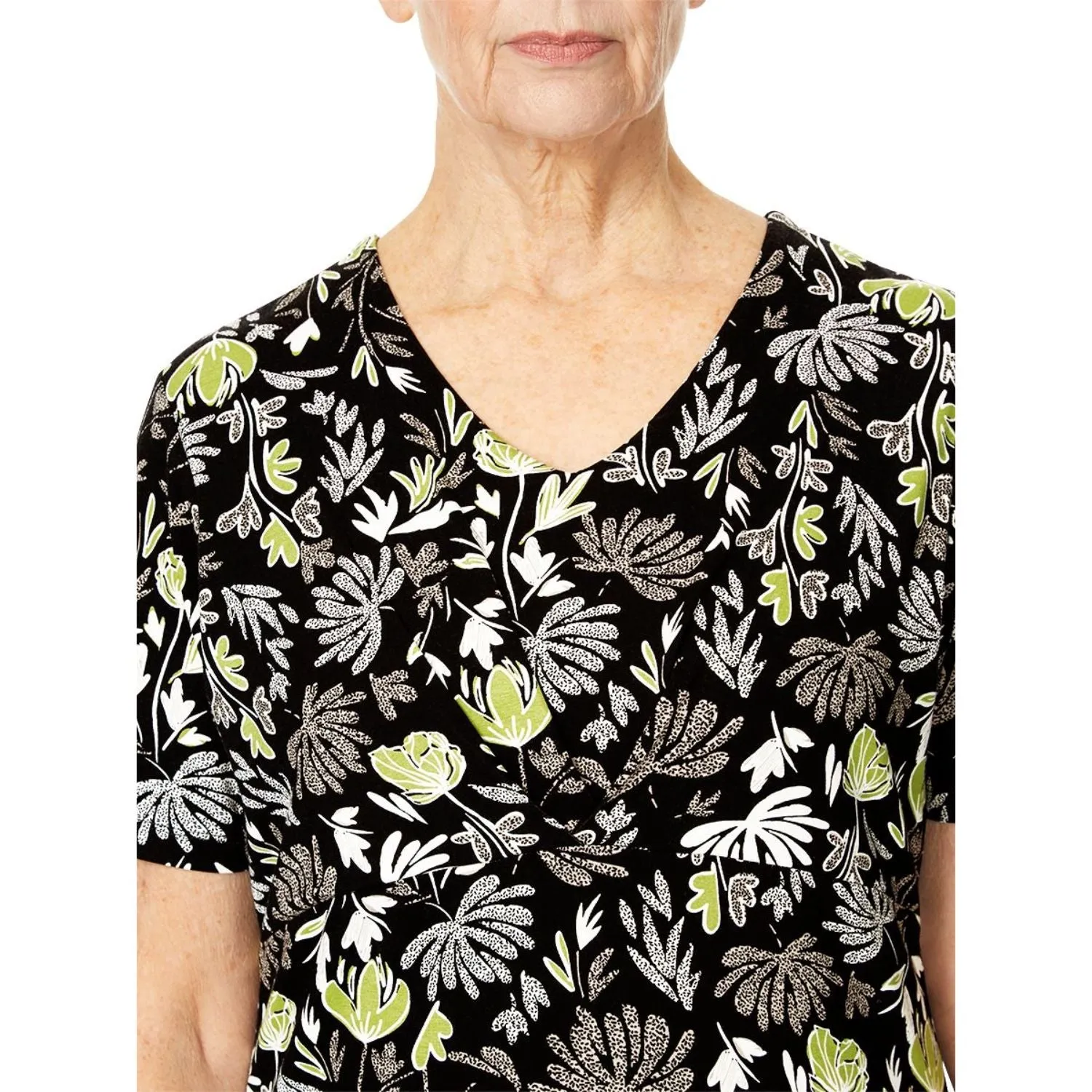 TIGI 10/12 Inner V Neck All Over Print Dress