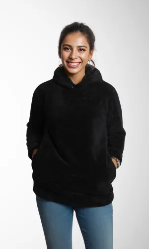 Women Fleece Hoodie (Black)