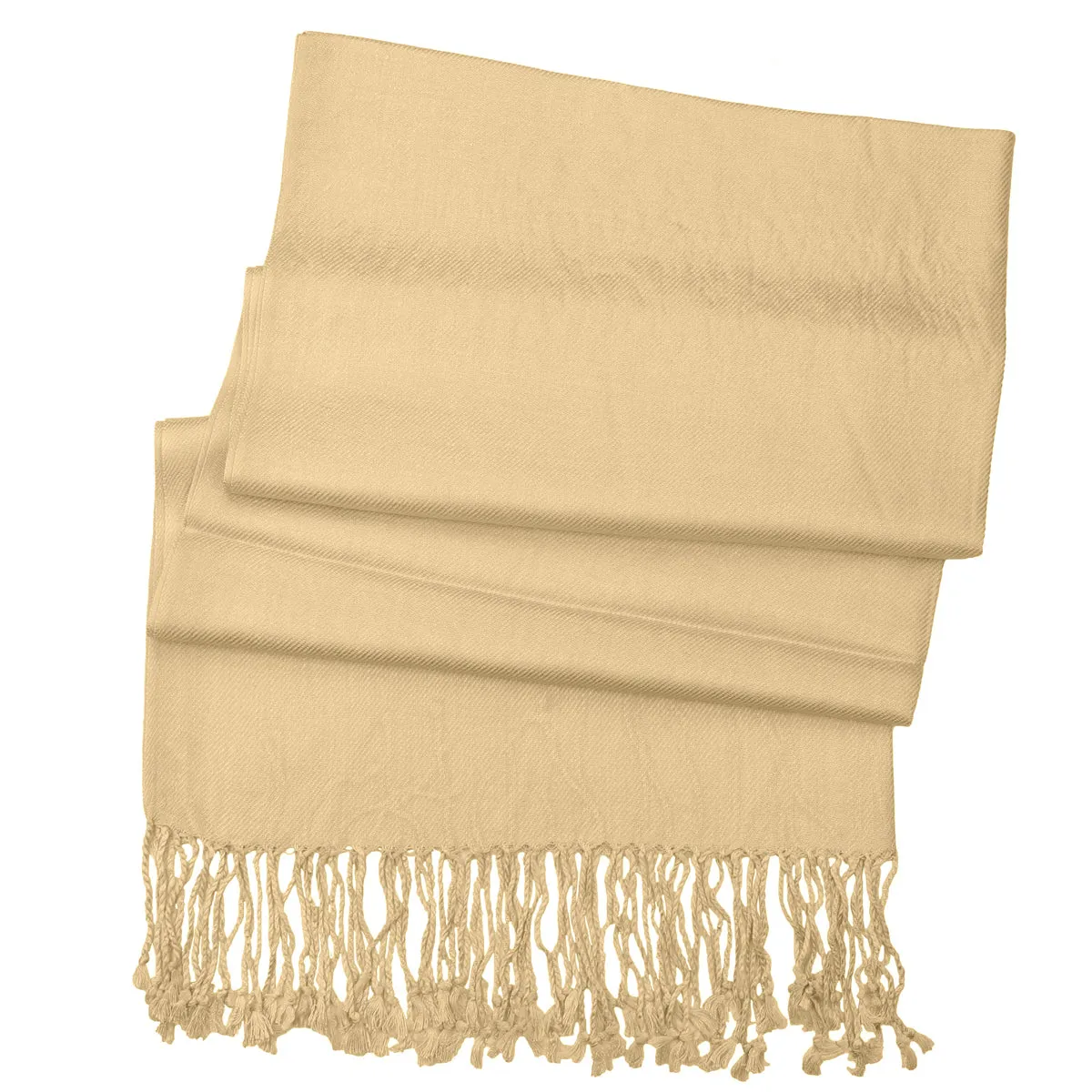 Women's Soft Solid Color Pashmina Shawl Wrap Scarf - Champagne