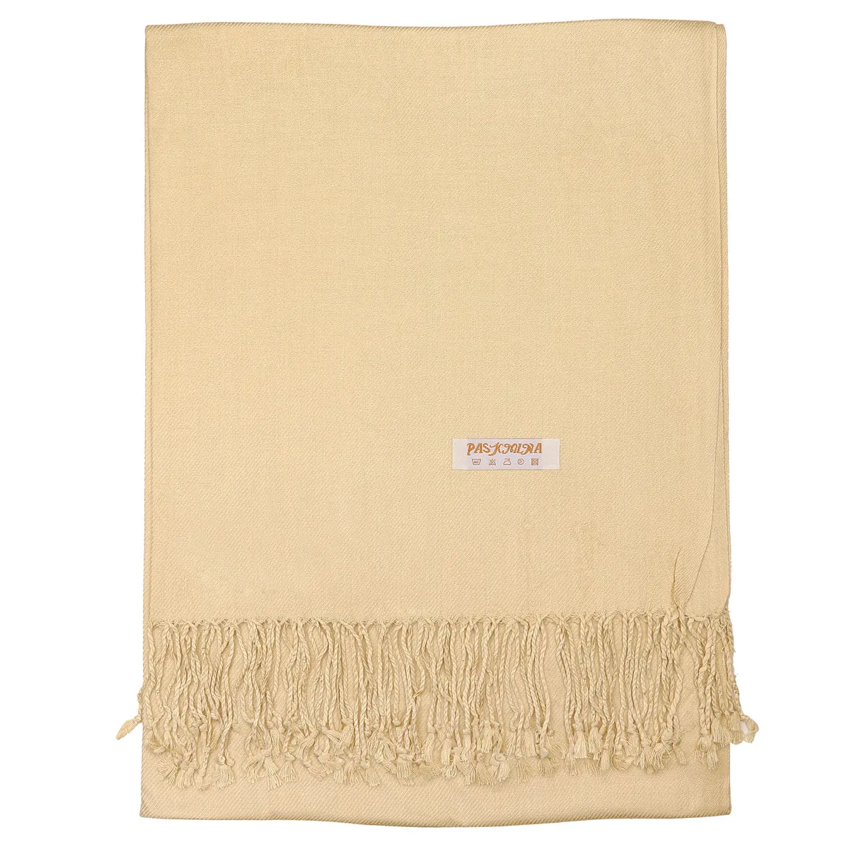 Women's Soft Solid Color Pashmina Shawl Wrap Scarf - Champagne