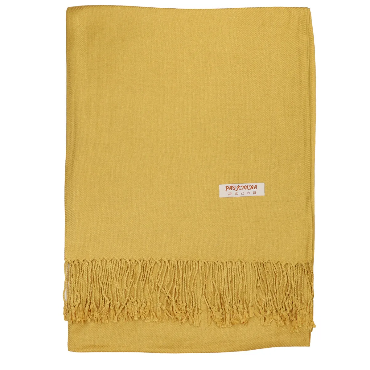 Women's Soft Solid Color Pashmina Shawl Wrap Scarf - Mustard Golden