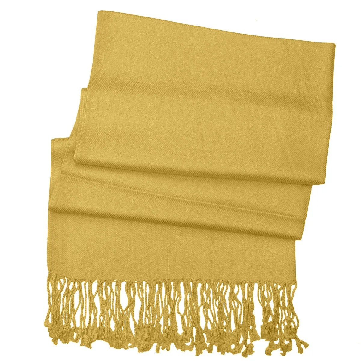 Women's Soft Solid Color Pashmina Shawl Wrap Scarf - Mustard Golden